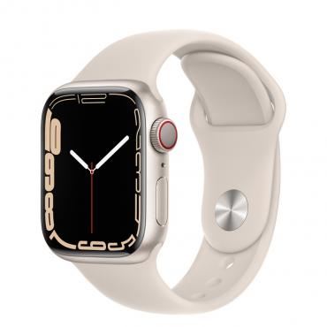 Apple Watch Series 7 GPS + Cellular 41mm Starlight Aluminum Case With Starlight Sport Band (MKH83) - ТвойGadget
