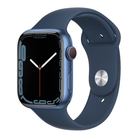 Apple Watch Series 7 GPS + Cellular 45mm Blue Aluminum Case w. Abyss Blue S. Band_1 Apple Watch Series 7 GPS + Cellular 41mm Blue Aluminum Case w. Abyss Blue S. Band (MKHC3) - ТвойGadget