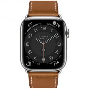 Apple Watch Series 7 Hermes LTE 45mm Sil. S.Steel Case w. Fauve S.Leather S.Tour Dep.Buckle (MKMG3+MKGE3) — изображение 2