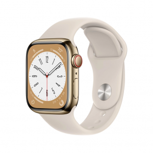 Apple Watch Series 8 GPS + Cellular 41mm Gold S. Steel Case w. Starlight S. Band (MNJC3) — изображение 1