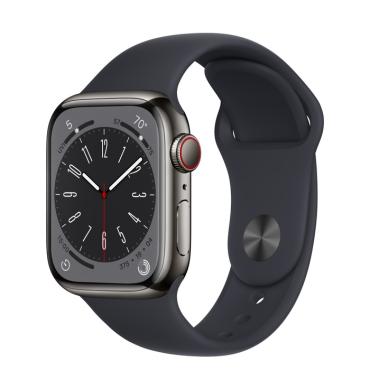 Apple Watch Series 8 GPS + Cellular 41mm Graphite S. Steel Case w. Midnight S. Band_1 Apple Watch Series 8 GPS + Cellular 41mm Graphite S. Steel Case w. Midnight S. Band (MNJJ3) - ТвойGadget