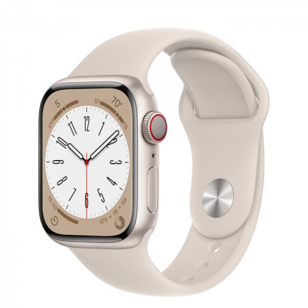 Apple Watch Series 8 GPS + Cellular 41mm Starlight Aluminum Case w. Starlight Sport Band M/L (MNV03) - ТвойGadget