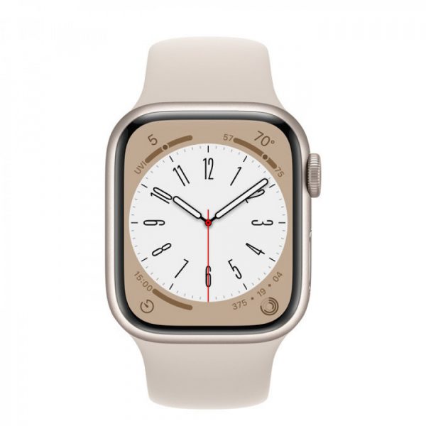 Apple Watch Series 8 GPS + Cellular 41mm Starlight Aluminum Case w. Starlight Sport Band M/L (MNV03) - ТвойGadget