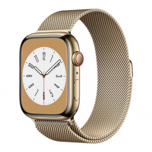 Apple Watch Series 8 GPS + Cellular 45mm Gold S. Steel Case w. Milanese Loop Gold (MNKP3/MNKQ3) — изображение 1