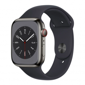 Apple Watch Series 8 GPS + Cellular 45mm Graphite S. Steel Case w. Midnight S. Band (MNKU3) — изображение 1