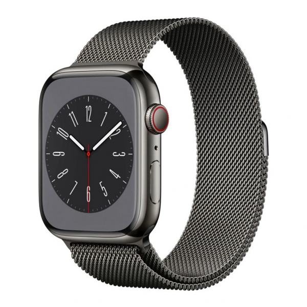 Apple Watch Series 8 GPS + Cellular 45mm Graphite S. Steel Case w. Milanese Loop Graphite_1 Apple Watch Series 8 GPS + Cellular 45mm Graphite S. Steel Case w. Milanese Loop Graphite (MNKW3/MNKX3) - ТвойGadget
