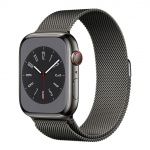 Apple Watch Series 8 GPS + Cellular 41mm Graphite S. Steel Case w. Midnight S. Band (MNJJ3) - ТвойGadget