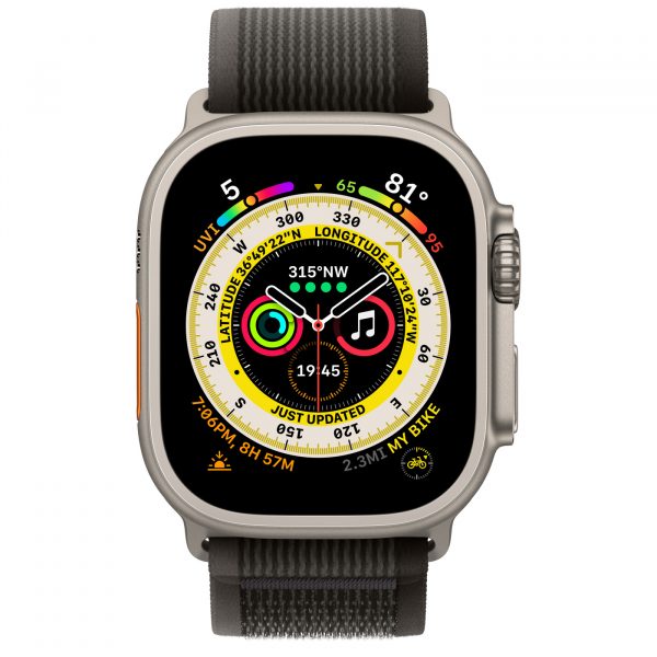 Apple Watch Ultra GPS + Cellular 49mm Titanium Case with Black/Gray Trail Loop – M/L (MQF53/MQFX3) [Вітринні] - ТвойGadget