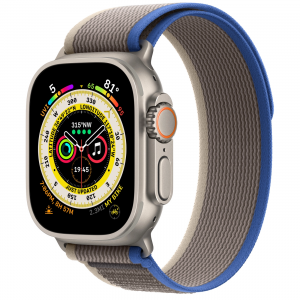 Apple Watch Ultra GPS + Cellular 49mm Titanium Case with Blue/Gray Trail Loop - S/M (MNHE3/MNHL3) [Витринные] — изображение 1