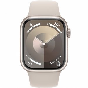Apple Watch Series 9 GPS 41mm Starlight Aluminum Case w. Starlight Sport Band - M/L (MR8U3) — изображение 2