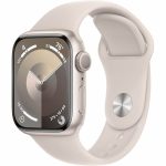 Apple Watch Series 9 GPS 45mm Silver Aluminum Case w. Storm Blue Sport Band — S/M (MR9D3) - ТвойGadget