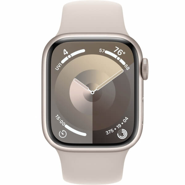 Apple Watch Series 9 GPS 45mm Starlight Aluminum Case w. Starlight Sport Band — M/L (MR973) - ТвойGadget