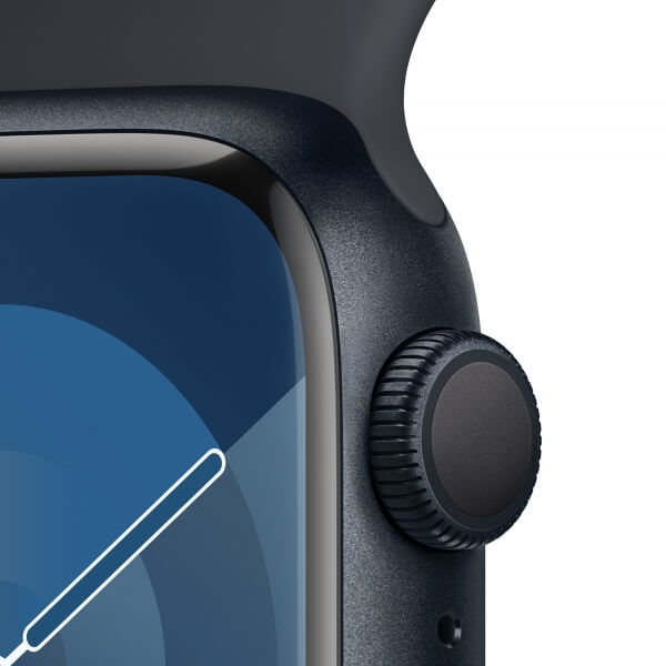 Apple Watch Series 9 GPS 41mm Midnight Aluminum Case w. Midnight Sport Band — S/M (MR8W3) - ТвойGadget