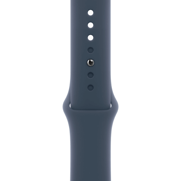Apple Watch Series 9 GPS 45mm Silver Aluminum Case w. Storm Blue Sport Band — S/M (MR9D3) - ТвойGadget