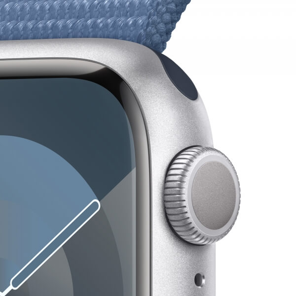 Apple Watch Series 9 GPS 41mm Silver Aluminum Case with Winter Blue Sport Loop (MR923) - ТвойGadget