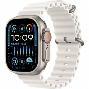Apple Watch Ultra 2 GPS + Cellular 49mm Titanium Case with White Ocean Band (MREJ3) - Зображення 1