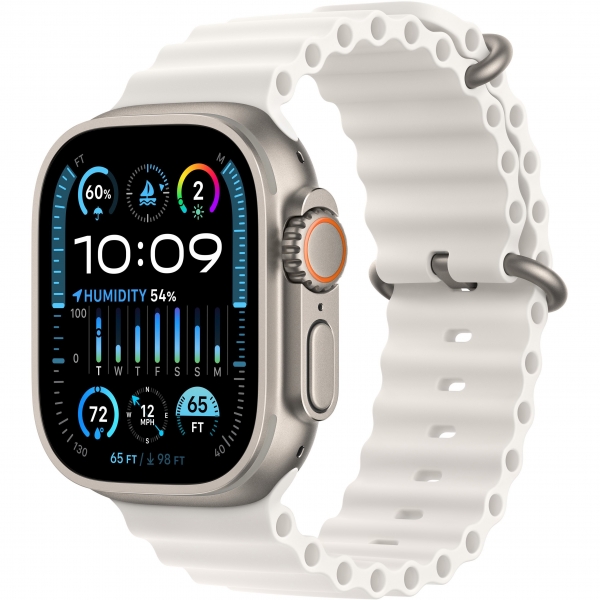 Apple Watch Ultra 2 GPS + Cellular 49mm Titanium Case with White Ocean Band (MREJ3) - ТвойGadget