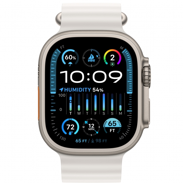 Apple Watch Ultra 2 GPS + Cellular 49mm Titanium Case with White Ocean Band (MREJ3) - ТвойGadget
