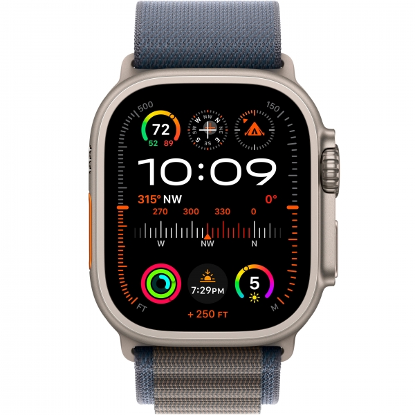 Apple Watch Ultra 2 GPS + Cellular 49mm Titanium Case with Blue Alpine Loop — Small (MREK3/MRFA3) - ТвойGadget