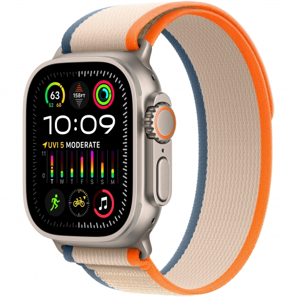 (MRF13)_1 Apple Watch Ultra 2 GPS + Cellular 49mm Titanium Case with Orange/Beige Trail Loop – M/L (MRF23) - ТвойGadget