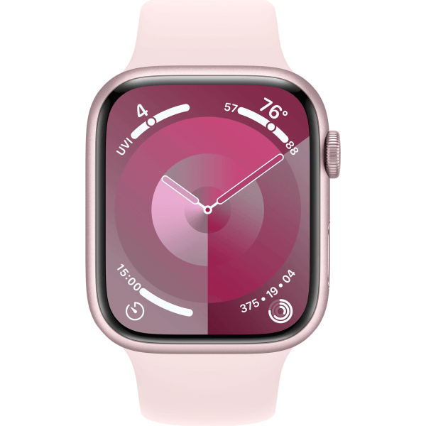 Apple Watch Series 9 GPS 41mm Pink Aluminum Case w. Light Pink S. Band — S/M (MR933) [NEW NO BOX] - ТвойGadget