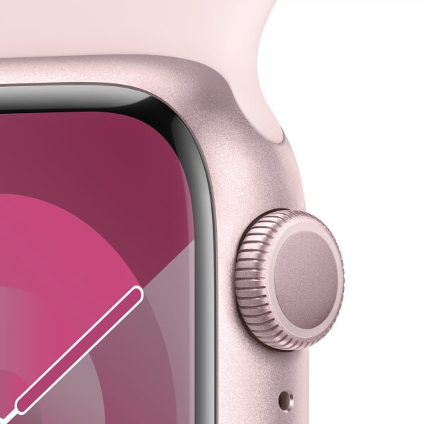 Apple Watch Series 9 GPS 41mm Pink Aluminum Case w. Light Pink S. Band — S/M (MR933) [NEW NO BOX] - ТвойGadget