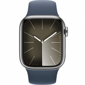 Apple Watch Series 9 GPS + Cellular 41mm Silver S. Steel Case w. Storm Blue Sport Band - S/M (MRJ23) — изображение 2
