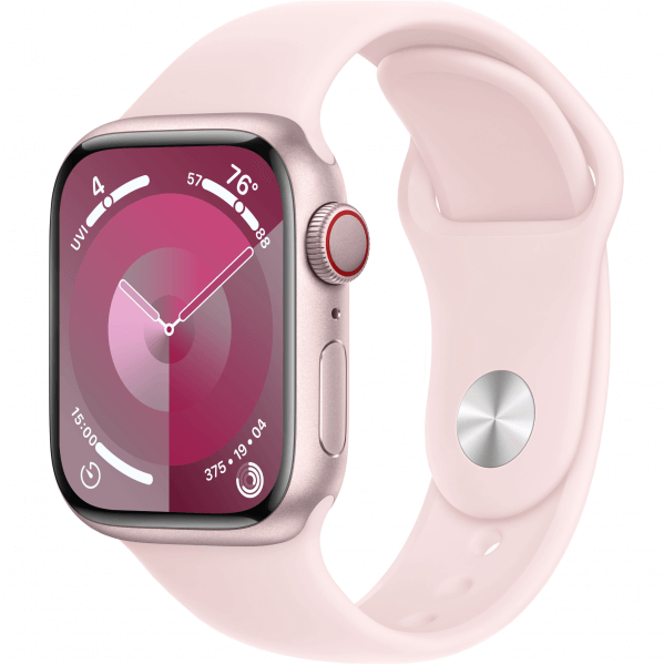 Apple Watch Series 9 GPS + Cellular 45mm Pink Aluminum Case w. Light Pink Sport Band — M/L (MRML3) - ТвойGadget