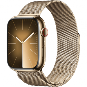 Apple Watch Series 9 GPS + Cellular 45mm Gold S. Steel Case w. Gold Milanese Loop (MRMU3) — изображение 1
