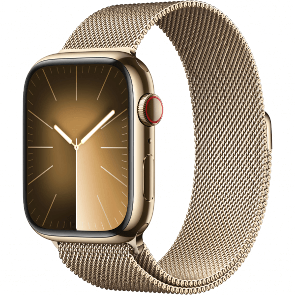Apple Watch Series 9 GPS + Cellular 45mm Gold S. Steel Case w. Gold Milanese Loop (MRMU3) - ТвойGadget