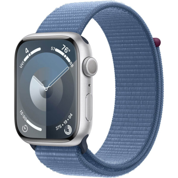 Смарт-годинник Apple Watch Series 9 GPS + Cellular 45mm Silver Aluminum Case with Winter Blue Sport Loop (1) Apple Watch Series 9 GPS + Cellular 45mm Silver Aluminum Case with Winter Blue Sport Loop (MRMJ3) - ТвойGadget