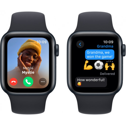 Apple Watch SE 2 GPS 40mm Midnight Aluminium Case with Midnight Sport Band M/L (MR9Y3) - ТвойGadget