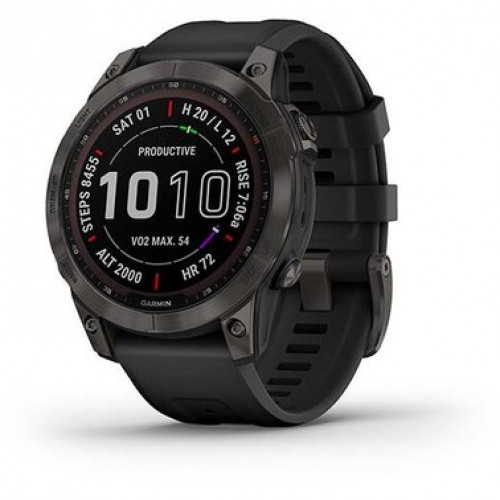 Смарт-часы Garmin Fenix 7 Sapphire Solar Black DLC Titanium with Black Band (010-02540-34/35/47) - ТвойGadget