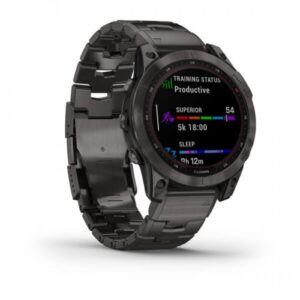Смарт-годинник Garmin Fenix 7 Sapphire Solar C. Grey DLC Titanium w. Carbon Grey DLC V. Titanium Band (010-02540-39) - ТвойGadget