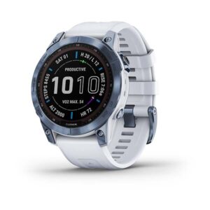 Смарт-часы Garmin Fenix 7 Sapphire Solar Mineral Blue DLC Titanium with Whitestone Band (010-02540-24/25)