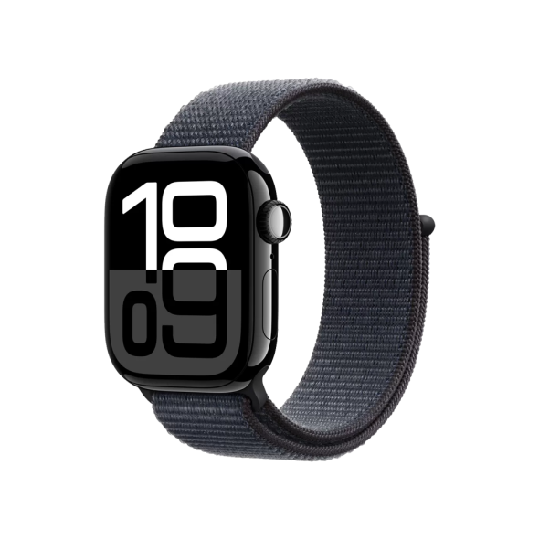 Apple Watch Series 10 GPS 42mm Jet Black Aluminum Case w. Ink Sport Loop (MWWG3) - ТвойGadget