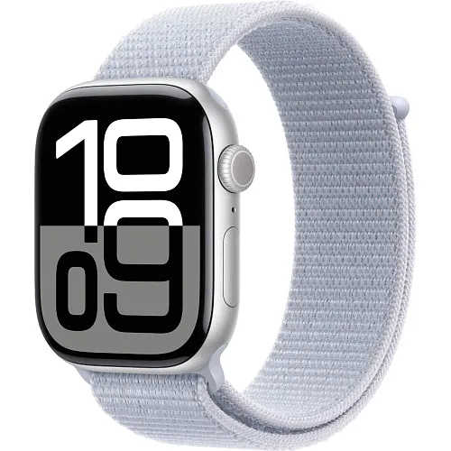 Apple Watch Series 10 GPS 46mm Silver Aluminum Case with Blue Cloud Sport Loop1 Apple Watch Series 10 GPS 46mm Silver Aluminum Case w. Blue Cloud Sport Loop (MWWN3) - ТвойGadget