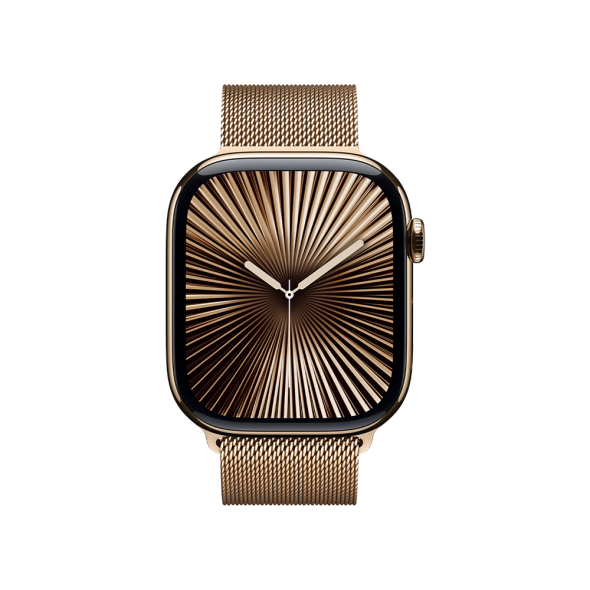 Apple Watch Series 10 GPS + Cellular 42mm Gold Titanium Case w. Gold Milanese Loop (MX083) [OPEN BOX] - ТвойGadget
