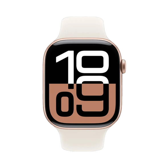 Apple Watch Series 10 GPS 46mm Rose Gold Alu. Case w. Light Blush Sport Band – M/L (MWWU3) - ТвойGadget