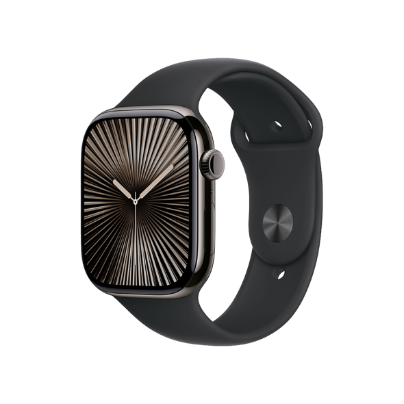 Apple Watch Series 10 GPS + Cellular 42mm Slate Titanium Case w. Black Sport Band1 Apple Watch Series 10 GPS + Cellular 42mm Slate Titanium Case w. Black Sport Band — S/M (MWXG3) - ТвойGadget
