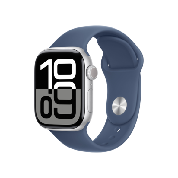 Apple Watch Series 10 GPS + Cellular 46mm Silver Alu. Case w. Denim Sport Band 1 Apple Watch Series 10 GPS + Cellular 46mm Silver Alu. Case w. Denim Sport Band – M/L (MWY13) - ТвойGadget