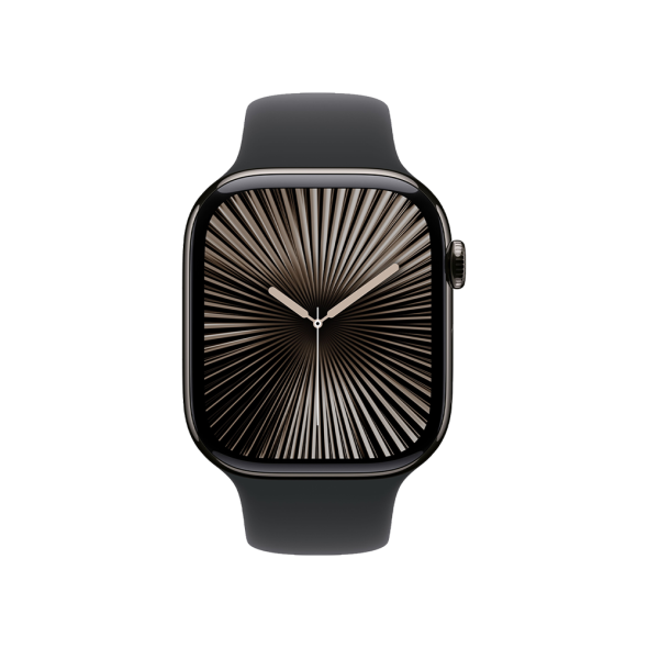 Apple Watch Series 10 GPS + Cellular 46mm Slate Titanium Case w. Black Sport Band — XL (MX173+MXM53) - ТвойGadget