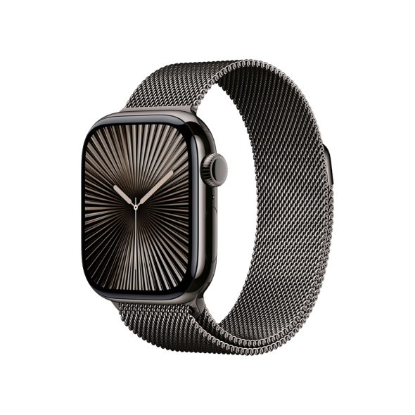Apple Watch Series 10 GPS + Cellular 46mm Slate Titanium Case w. Slate Milanese Loop – S/M (MC7R4) - ТвойGadget