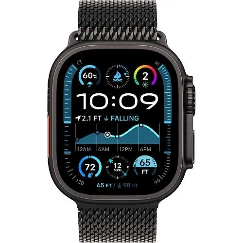 Apple Watch Ultra 2 GPS + Cellular 49mm Black Titanium Case w. Black Titanium Milanese Loop — S (MX4W3) [NEW NO BOX] - ТвойGadget