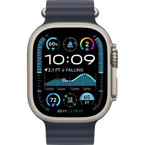 Apple Watch Ultra 2 GPS + Cellular 49mm Natural Titanium Case w. Navy Ocean Band (MX4D3) - ТвойGadget
