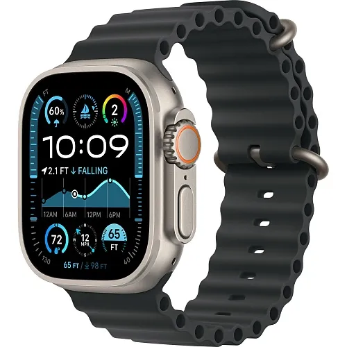Apple Watch Ultra 2 GPS + Cellular 49mm Black Titanium Case w. Black Ocean Band (MX4P3) [Витринные] - ТвойGadget
