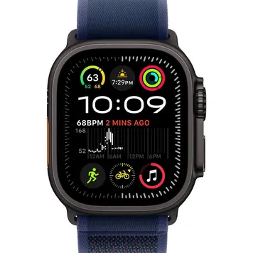 Apple Watch Ultra 2 GPS + Cellular 49mm Black Titan. Case w. Blue Trail Loop — S/M (MYTJ3+MYQ73) [NEW NO BOX] - ТвойGadget