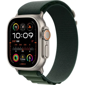 Apple Watch Ultra 2 GPS + Cellular 49mm Natural Titan. Case w. Dark Green Alpine Loop – L (MYT33+MXMW3) [NEW NO BOX] - ТвойGadget