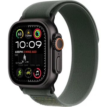 Apple Watch Ultra 2 GPS + Cellular 49mm Black Titan. Case w. Green Trail Loop — M/L (MYTJ3+MYQ43) [NEW NO BOX] - ТвойGadget
