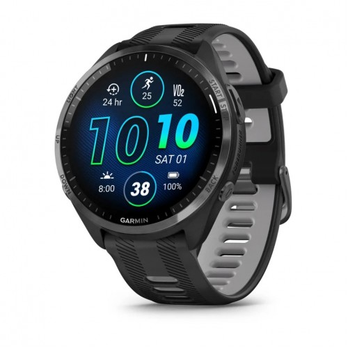 Спортивные часы Garmin Forerunner 965 Carbon Gray Titanium Bezel w. Blk Case and Blk/Powder Gray S. Band (010-02809-00/10/8) - ТвойGadget